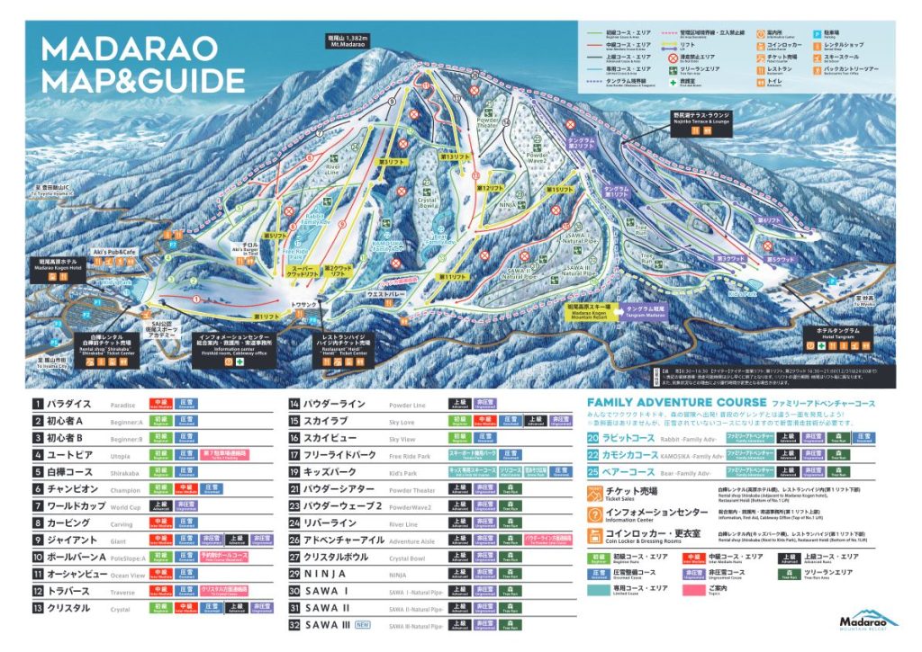 Madarao Ski Trail Map 2024