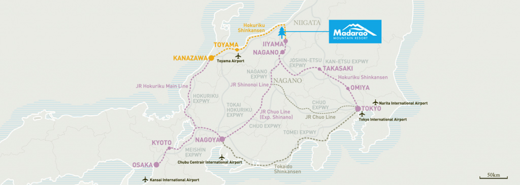 getting to madarao map. Narita Tokyo to Madarao Kogen